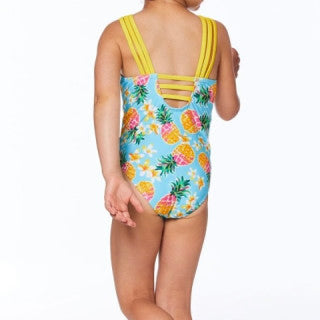 Deux Par Deux Blue Pineapple One Piece Swimsuit SP24
