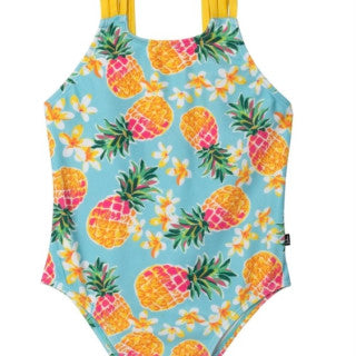 Deux Par Deux Blue Pineapple One Piece Swimsuit SP24