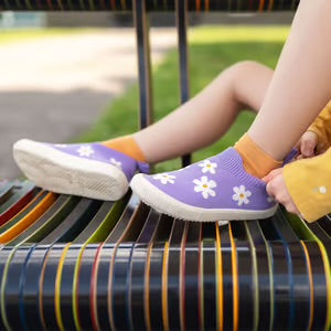 Jan & Jul Purple Daisy Knit Shoes SPN