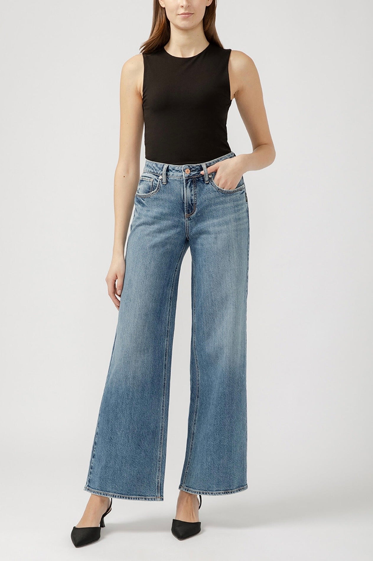 Silver Jeans Suki Wide Leg Curvy Mid Rise SP