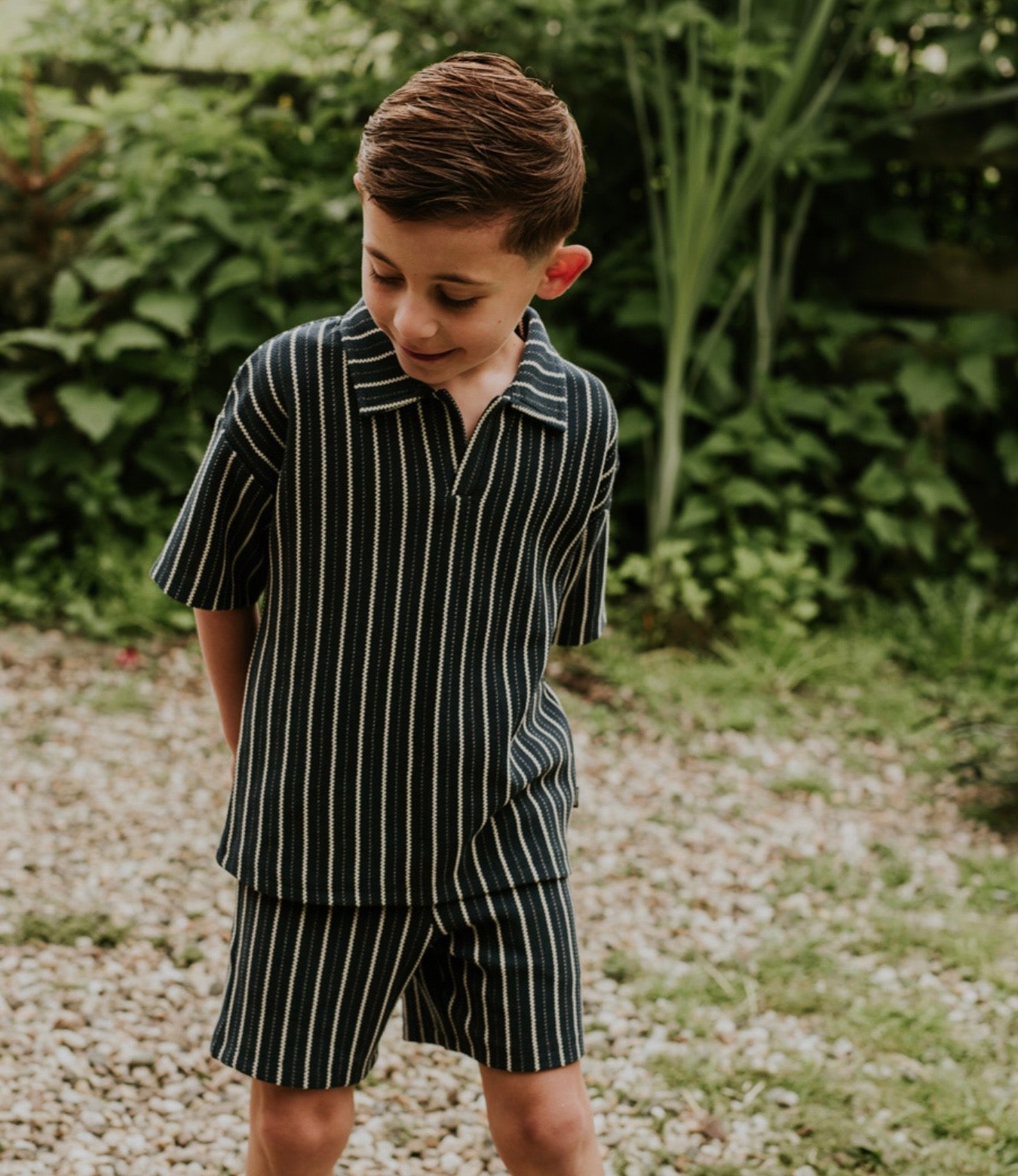 Koko Noko Navy Dress Shirt and Short Set SP
