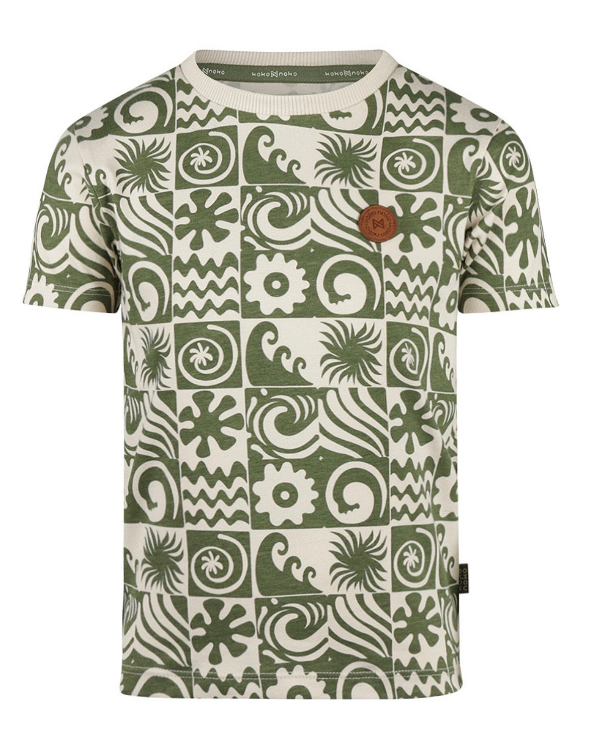 Koko Noko Olive Green Patterned T-Shirt SP