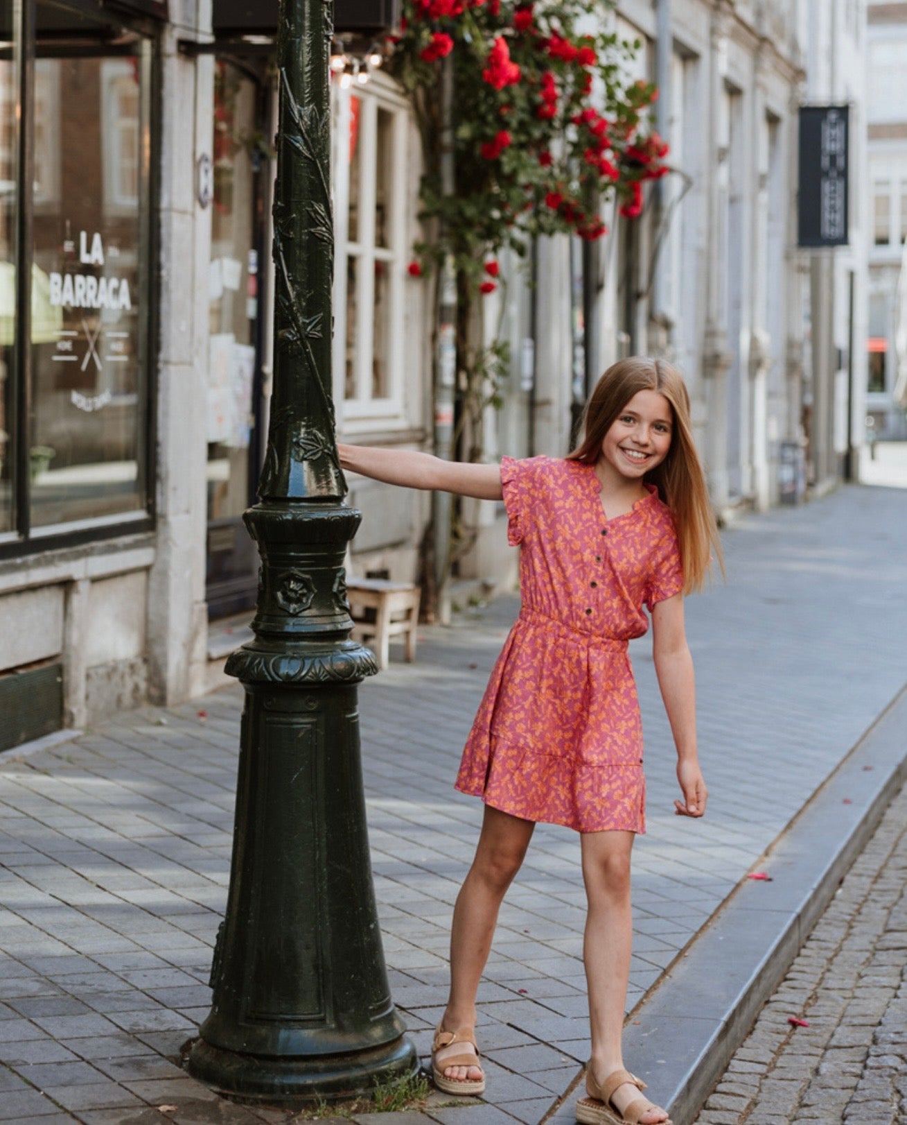 NWM Fuchsia & Orange Floral Dress SP