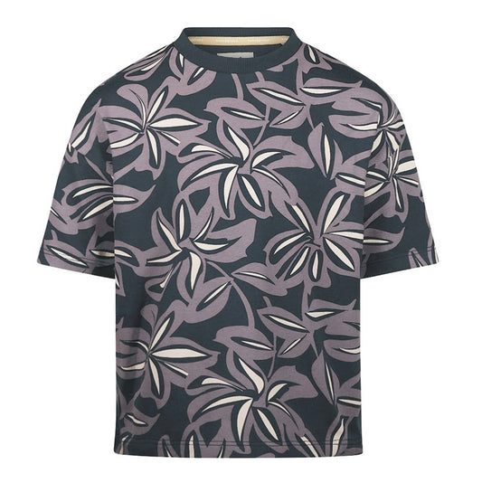 Koko Noko Navy Leaf Print T-Shirt SP