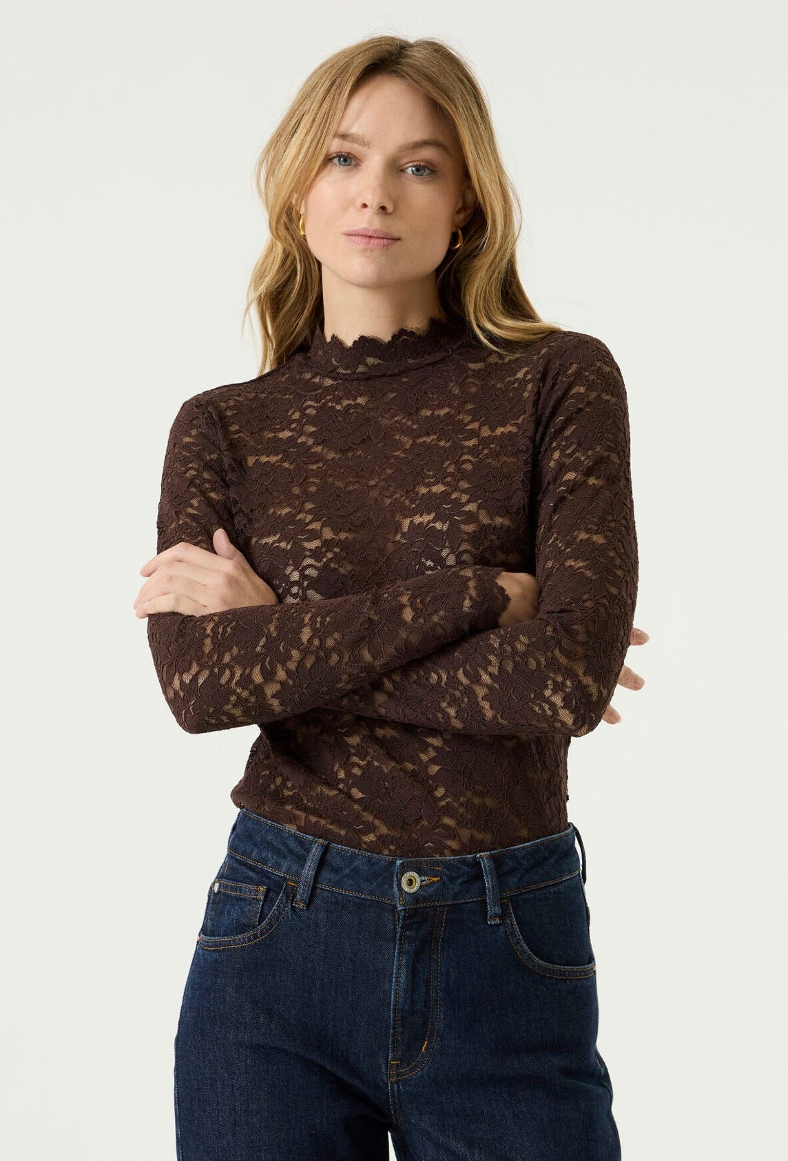 Garcia Long Sleeve Lace Top 02-08