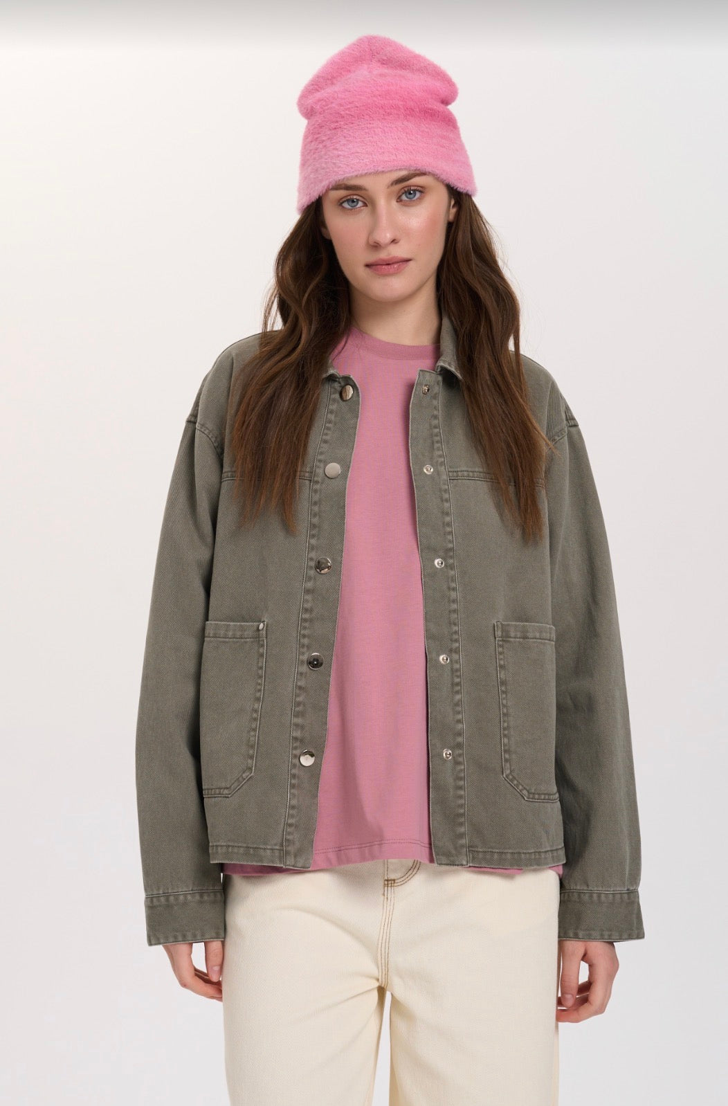 24 Colours Green Denim Jacket 02-08