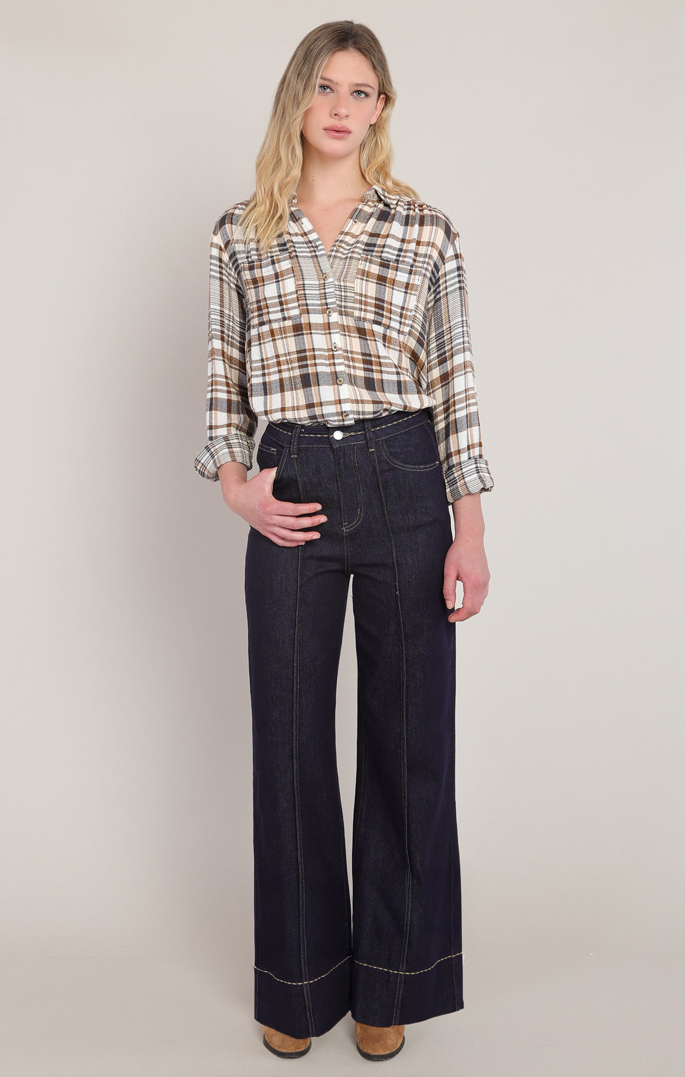 Dex Brown/Navy Plaid Flannel 02-08