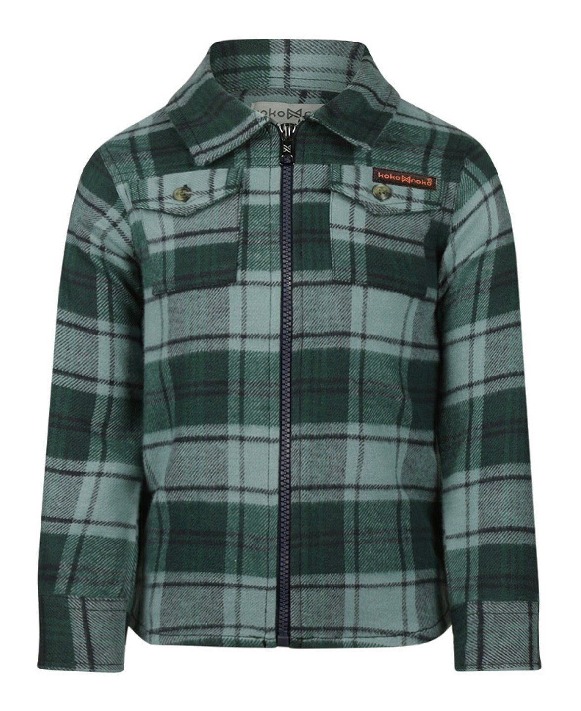 Koko Noko Green Plaid Jacket with Zipper 09-02