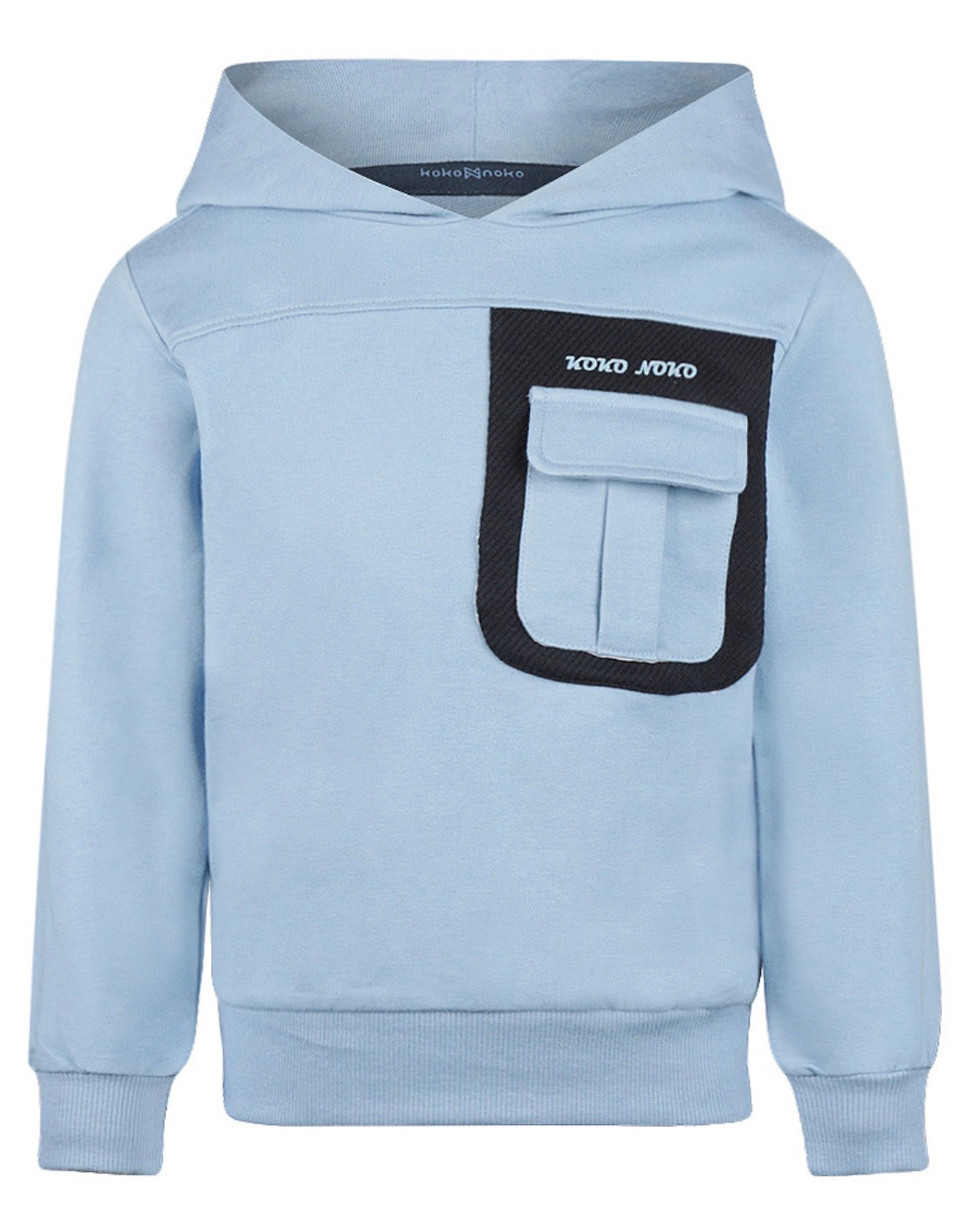 Koko Noko Light Blue Hoodie With Cargo Pockets 09-02