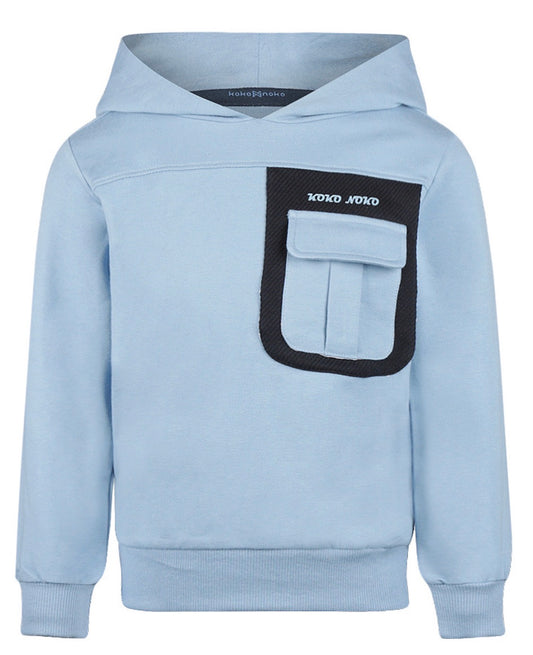 Koko Noko Light Blue Hoodie With Cargo Pockets 09-02