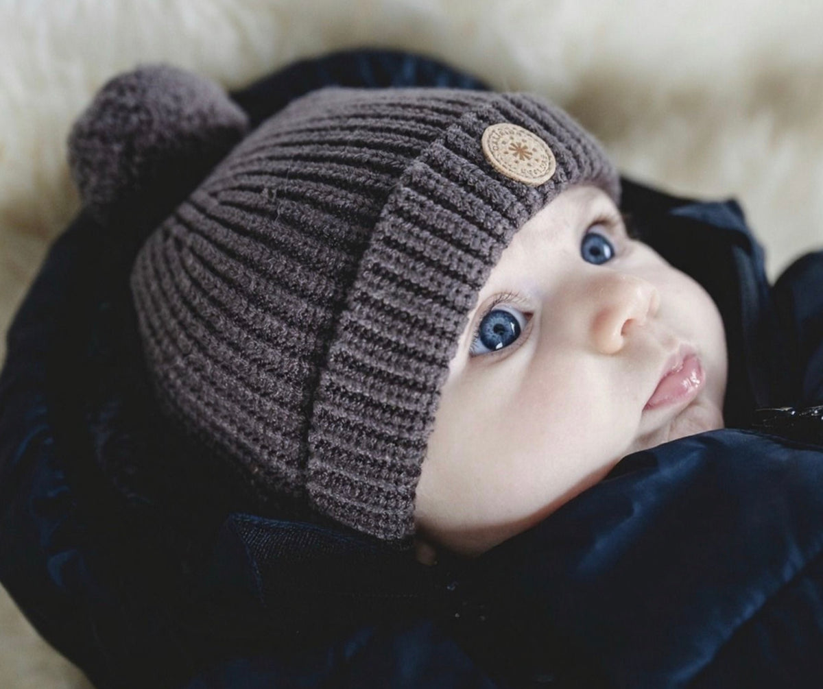 Calikids Black Ink Pompom Toque