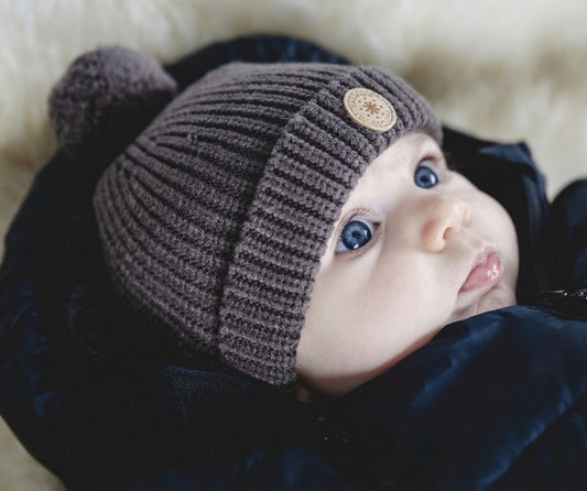 Calikids Black Ink Pompom Toque