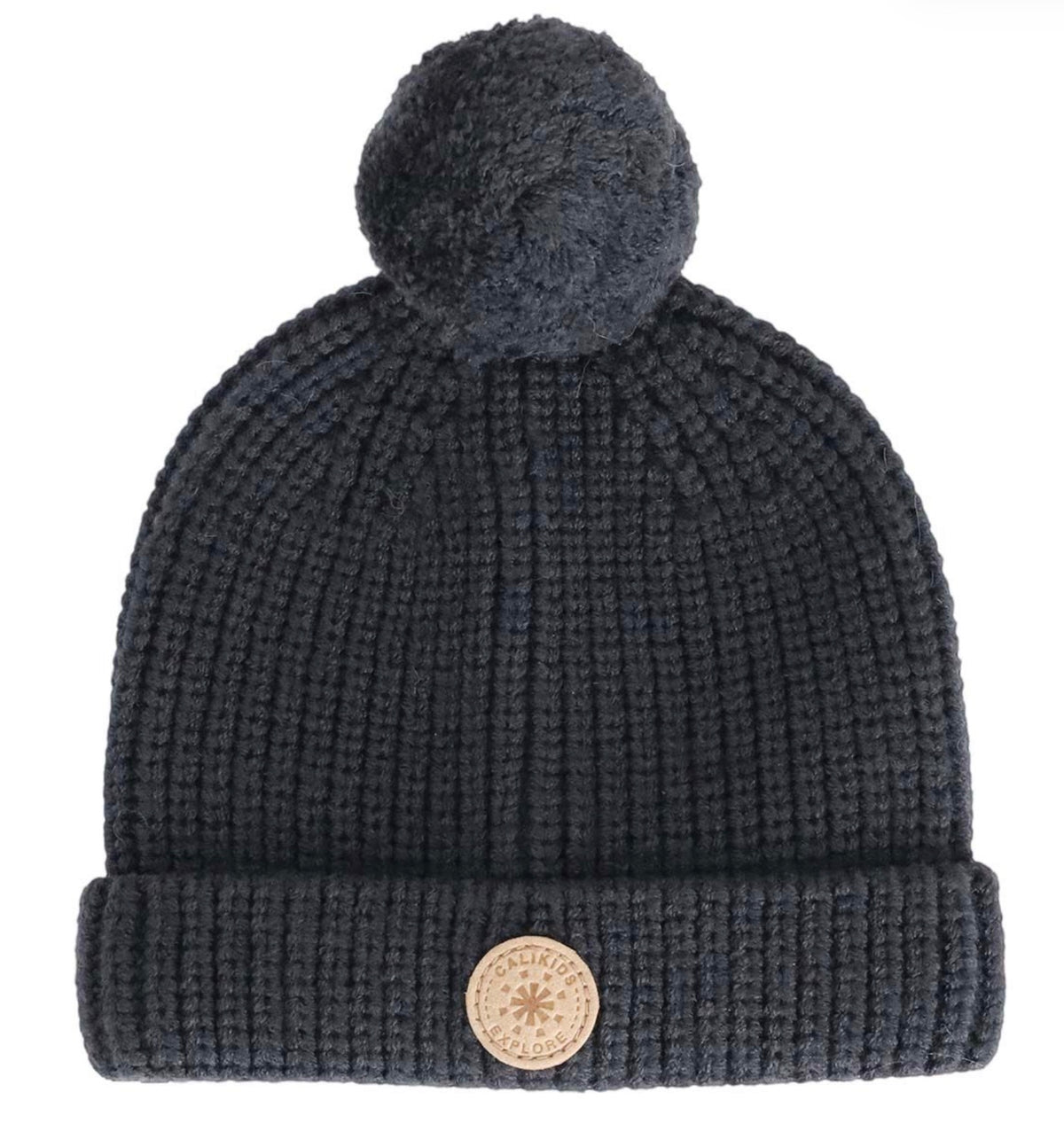 Calikids Black Ink Pompom Toque