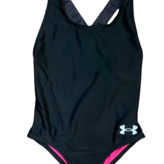 UA One Piece Black Swimsuit Decorated Straps SU23