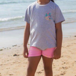 Birdz Pink Patterned Biker Shorts SU23