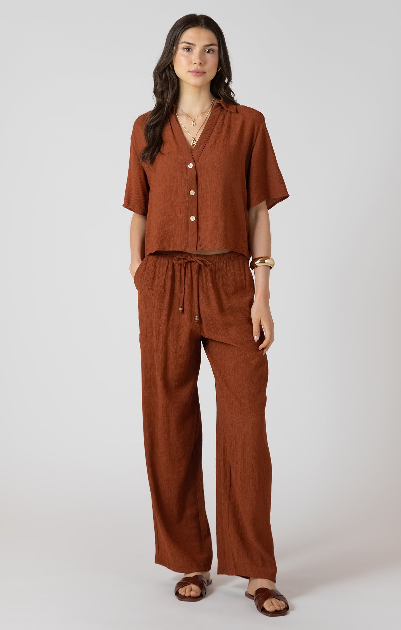 Dex Sienna Drawstring Wide Leg Pant SP